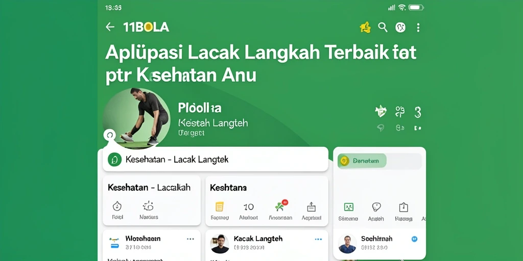 Tampilan antarmuka aplikasi 11BOLA yang sederhana dan menarik untuk pelacakan langkah.
