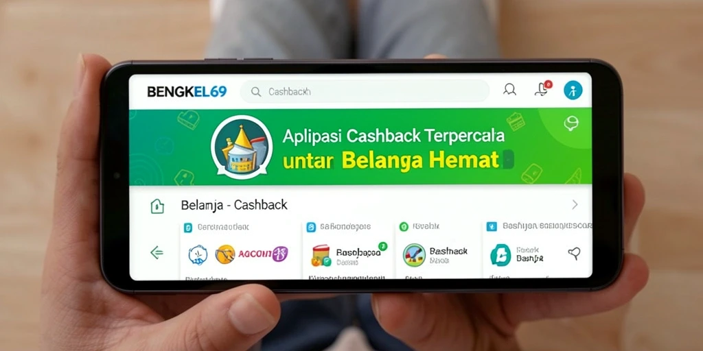Tampilan antarmuka aplikasi Cashback BENGKEL69 yang menarik dan fungsional.