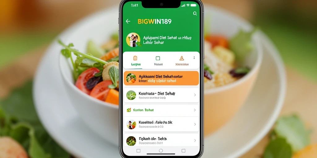Tampilan antarmuka aplikasi BIGWIN189 untuk diet sehat.