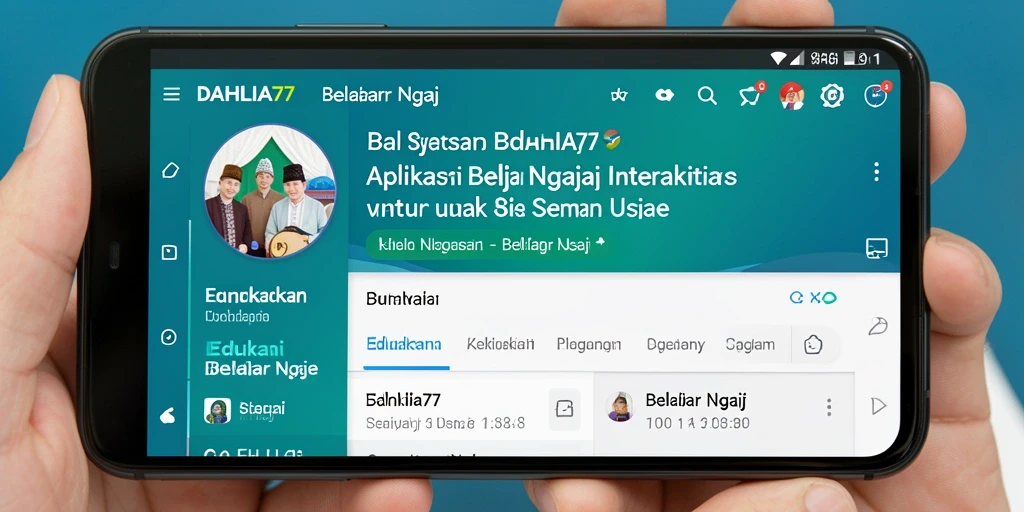 Tampilan antarmuka aplikasi DAHLIA77 yang interaktif untuk Belajar Ngaji.