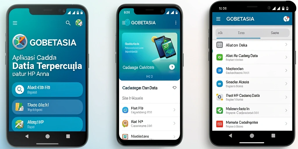 Antarmuka pengguna GOBETASIA yang memudahkan untuk cadangan data.