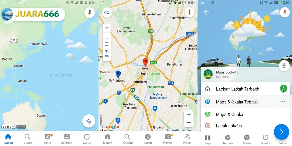 Tampilan antarmuka JUARA666 dengan fitur pelacakan lokasi.