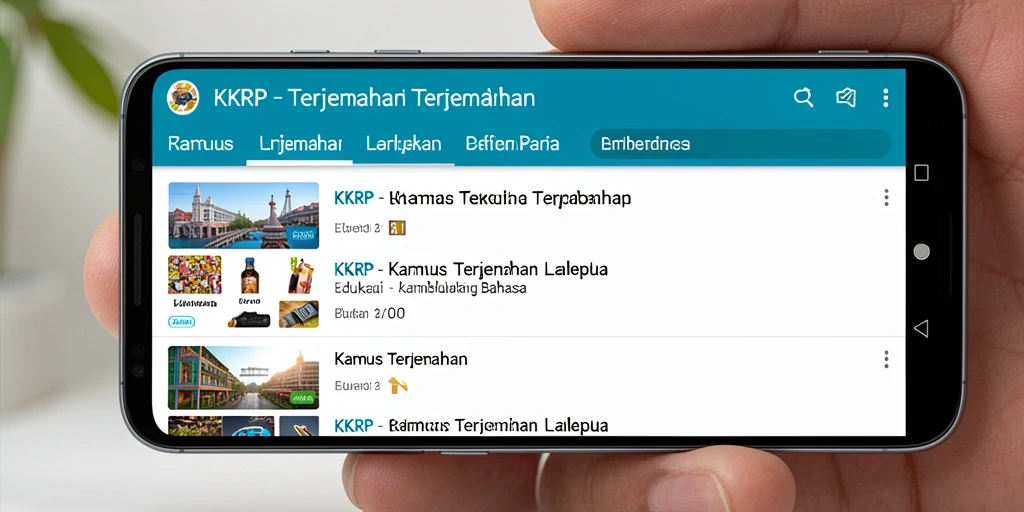 Tampilan antarmuka KKRP yang bersih dan fungsional untuk Kamus Terjemahan.