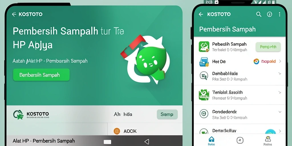 Antarmuka utama KOSTOTO yang menampilkan fungsi Pembersih Sampah.