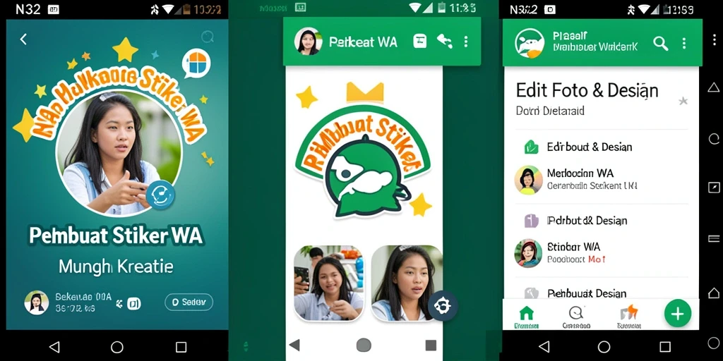 Antarmuka pengguna N32 untuk Pembuat Stiker WA yang kreatif dan responsif.