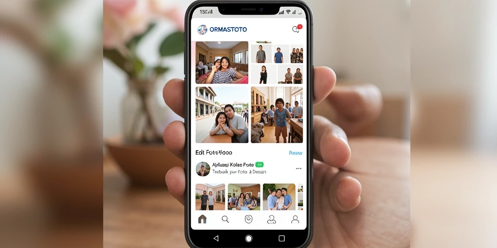 Screenshot utama ORMASTOTO menampilkan antarmuka Kolase Foto yang menarik.