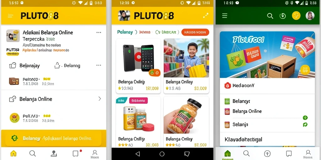 Antarmuka aplikasi PLUTO88 yang ramah pengguna untuk belanja online.