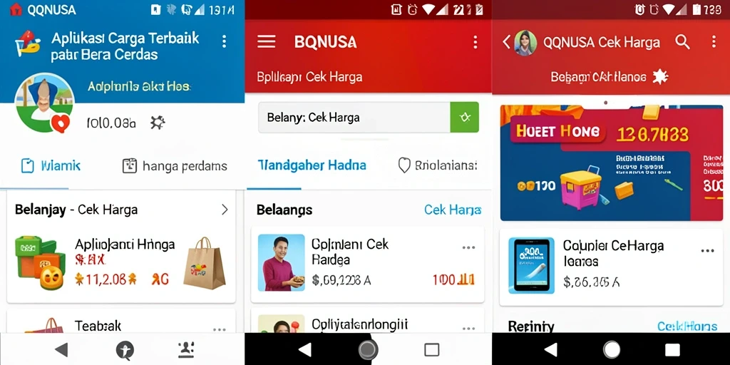Antarmuka pengguna QQNUSA untuk pencarian Cek Harga.