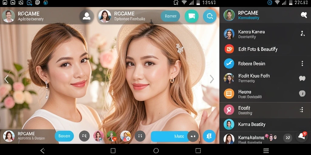 Tampilan antarmuka RPGAME yang sederhana dan fungsional untuk Kamera Beautify.