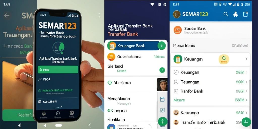Antarmuka aplikasi SEMAR123 untuk transfer bank yang simpel dan intuitif.